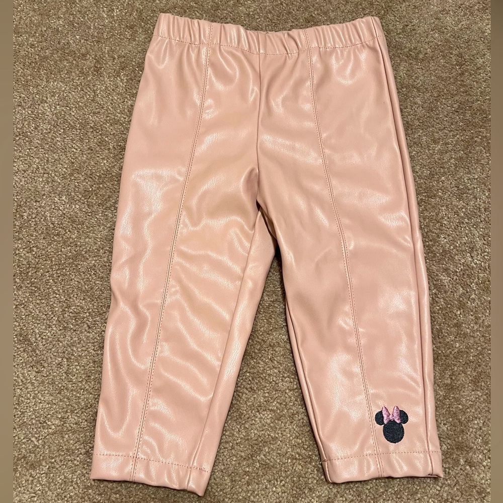 Disney Baby Minnie Mouse Pink Polyester Pants Sz 12M 💕